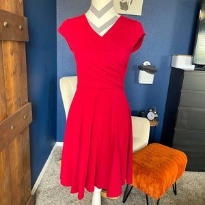 Red wrap dress